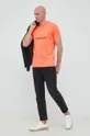 Karl Lagerfeld t-shirt bawełniany pomarańczowy