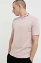 pastelowy różowy HUGO t-shirt bawełniany