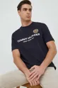tmavomodrá Bavlnené tričko Tommy Hilfiger Pánsky