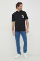 Βαμβακερό μπλουζάκι BOSS BOSS ORANGE μαύρο