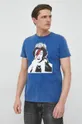niebieski Guess t-shirt bawełniany x Banksy