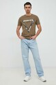 Βαμβακερό μπλουζάκι Guess M3RI64.KBDL0 πράσινο SS23