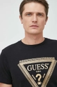 czarny Guess t-shirt bawełniany