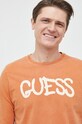 Guess longsleeve bawełniany x Banksy pomarańczowy M3RI1T.KBDL0