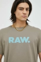 beżowy G-Star Raw t-shirt bawełniany