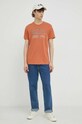 Bavlněné tričko G-Star Raw D22378.336 oranžová SS23