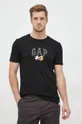 μαύρο Βαμβακερό μπλουζάκι GAP Mickey Mouse
