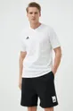 biały adidas Performance t-shirt bawełniany