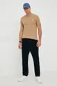 Bombažna kratka majica Polo Ralph Lauren bež