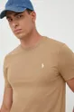 бежевый Хлопковая футболка Polo Ralph Lauren