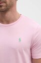 Βαμβακερό μπλουζάκι Polo Ralph Lauren 710671438 ροζ