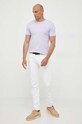 Хлопковая футболка Polo Ralph Lauren 710671438 фиолетовой SS25