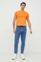 Βαμβακερό μπλουζάκι Polo Ralph Lauren πορτοκαλί