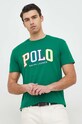 Βαμβακερό μπλουζάκι Polo Ralph Lauren πράσινο 710890804