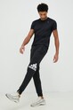 Bavlnené tepláky adidas HA4342 čierna SS24