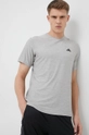 szary adidas Performance t-shirt treningowy Training Essential