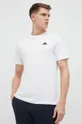 biela Bavlnené tričko adidas