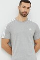 adidas t-shirt bawełniany Essentials szary IC9337