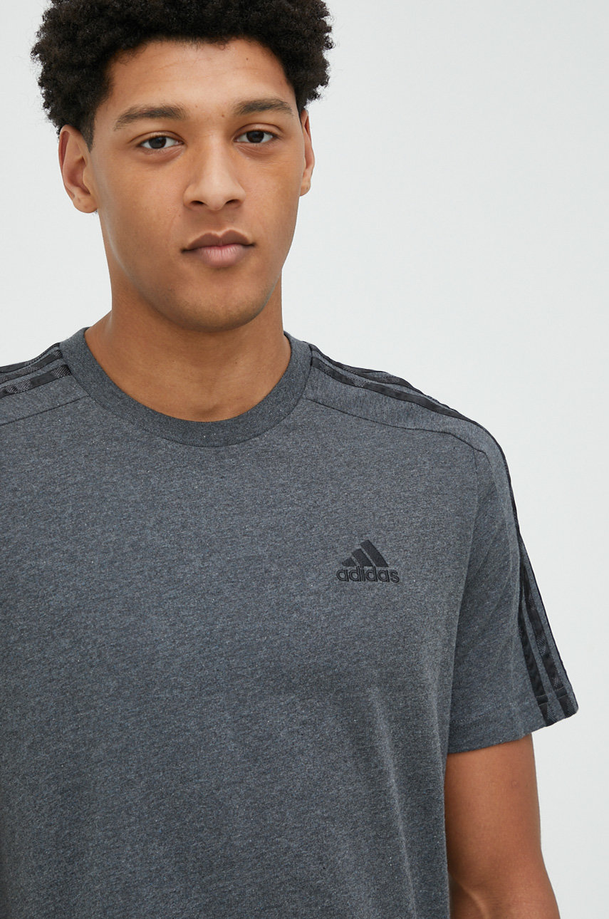 szary adidas t-shirt bawełniany
