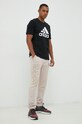 Памучна тениска adidas IC9347 черен SS23