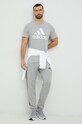 Памучна тениска adidas IC9350 сив SS23