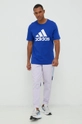 adidas t-shirt bawełniany niebieski