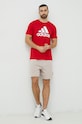 adidas t-shirt bawełniany Essentials IC9352 czerwony SS24