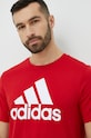 adidas t-shirt bawełniany Essentials czerwony IC9352