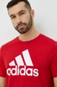 czerwony adidas t-shirt bawełniany