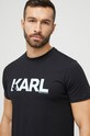 Karl Lagerfeld t-shirt bawełniany nadruk czarny 230M2211