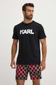 Βαμβακερό μπλουζάκι Karl Lagerfeld 230M2211 μαύρο AA00