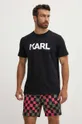 Хлопковая футболка Karl Lagerfeld чёрный