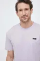 μωβ Βαμβακερό μπλουζάκι Calvin Klein