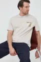 Bavlněné tričko Calvin Klein smetanová