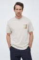 smetanová Bavlněné tričko Calvin Klein