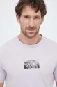 vijolična Bombažna kratka majica Calvin Klein