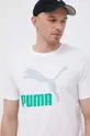 λευκό Βαμβακερό μπλουζάκι Puma