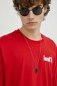 Bombažna kratka majica Levi's rdeča 16143.0728