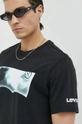 czarny Levi's t-shirt bawełniany