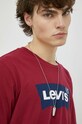 Βαμβακερό μπλουζάκι Levi's μπορντό 22491.1190