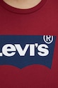 Βαμβακερό μπλουζάκι Levi's 22491.1190 μπορντό