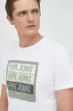 λευκό Βαμβακερό μπλουζάκι Pepe Jeans Acee