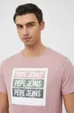 ροζ Βαμβακερό μπλουζάκι Pepe Jeans Acee Ανδρικά