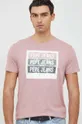 ροζ Βαμβακερό μπλουζάκι Pepe Jeans Acee