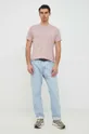 Βαμβακερό μπλουζάκι Pepe Jeans Jacko μωβ ροζ