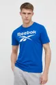 niebieski Reebok t-shirt bawełniany