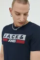 granatowy Jack & Jones t-shirt bawełniany JJECORP