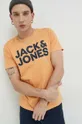 pomarańczowy Jack & Jones t-shirt bawełniany JJECORP Męski