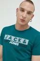 πράσινο Βαμβακερό μπλουζάκι Jack & Jones JJECORP Ανδρικά