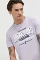 μωβ Βαμβακερό μπλουζάκι Jack & Jones JJSTAR